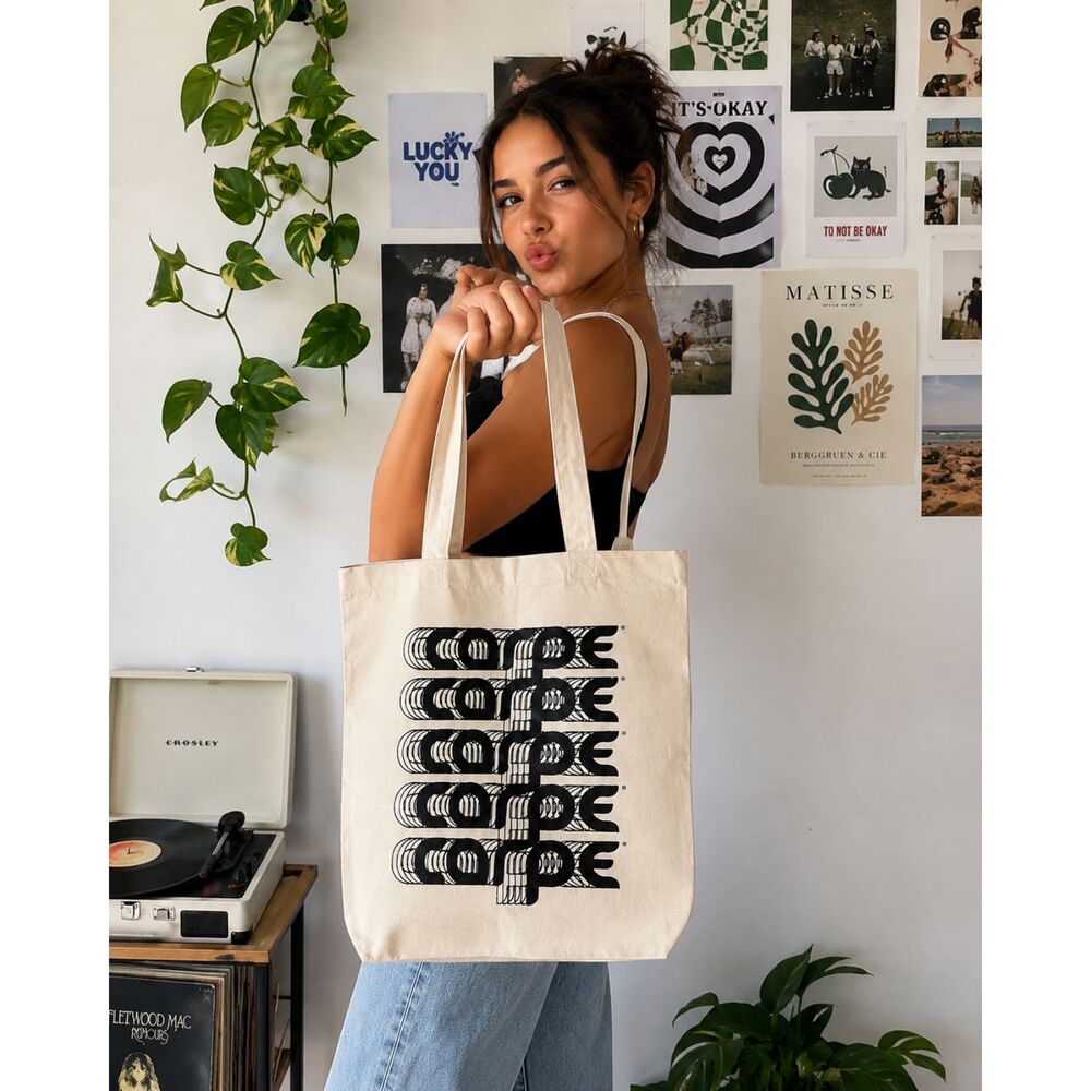 Beige Canvas Carpe Brand Tote NWT Book Bag School College